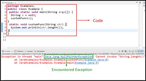 Click on the method link to view the code and see how the exception is thrown. . Java lang nullpointerexception name is null